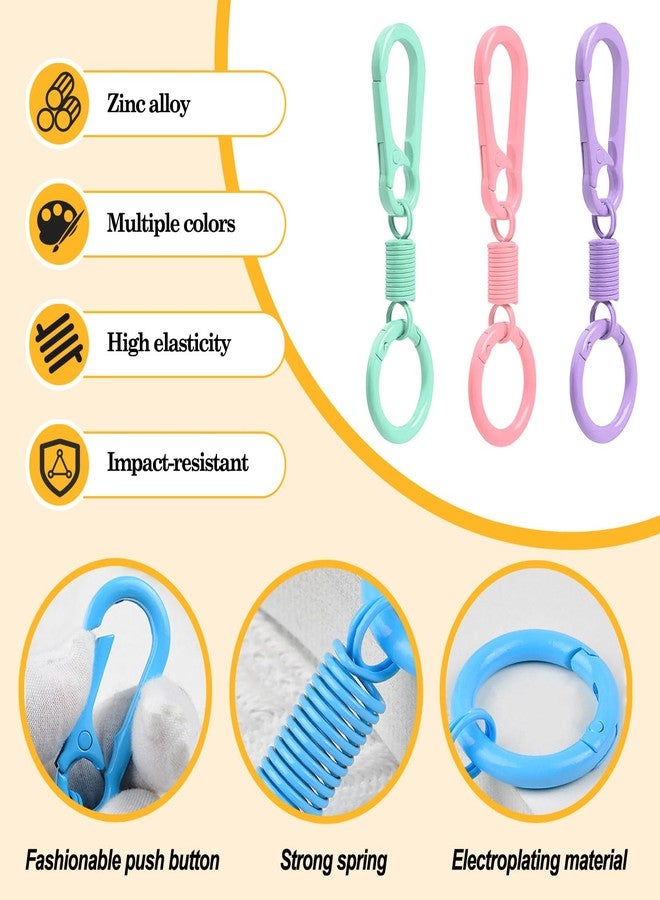 Koceci 7 PCS Keychain Clips, Metal Keychain with O Rings, Small Carabiner Clip for Keys, Quick Release Keychain, Car keys keychain (Colorful) - Image 3